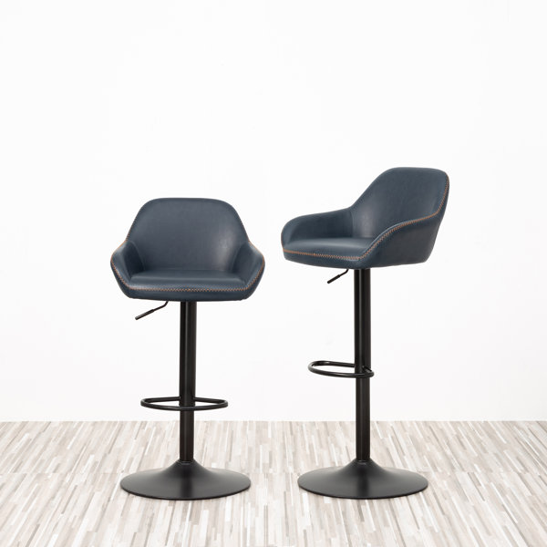 Mistana™ Thibodeaux Swivel Adjustable Height Bar Stool & Reviews Wayfair